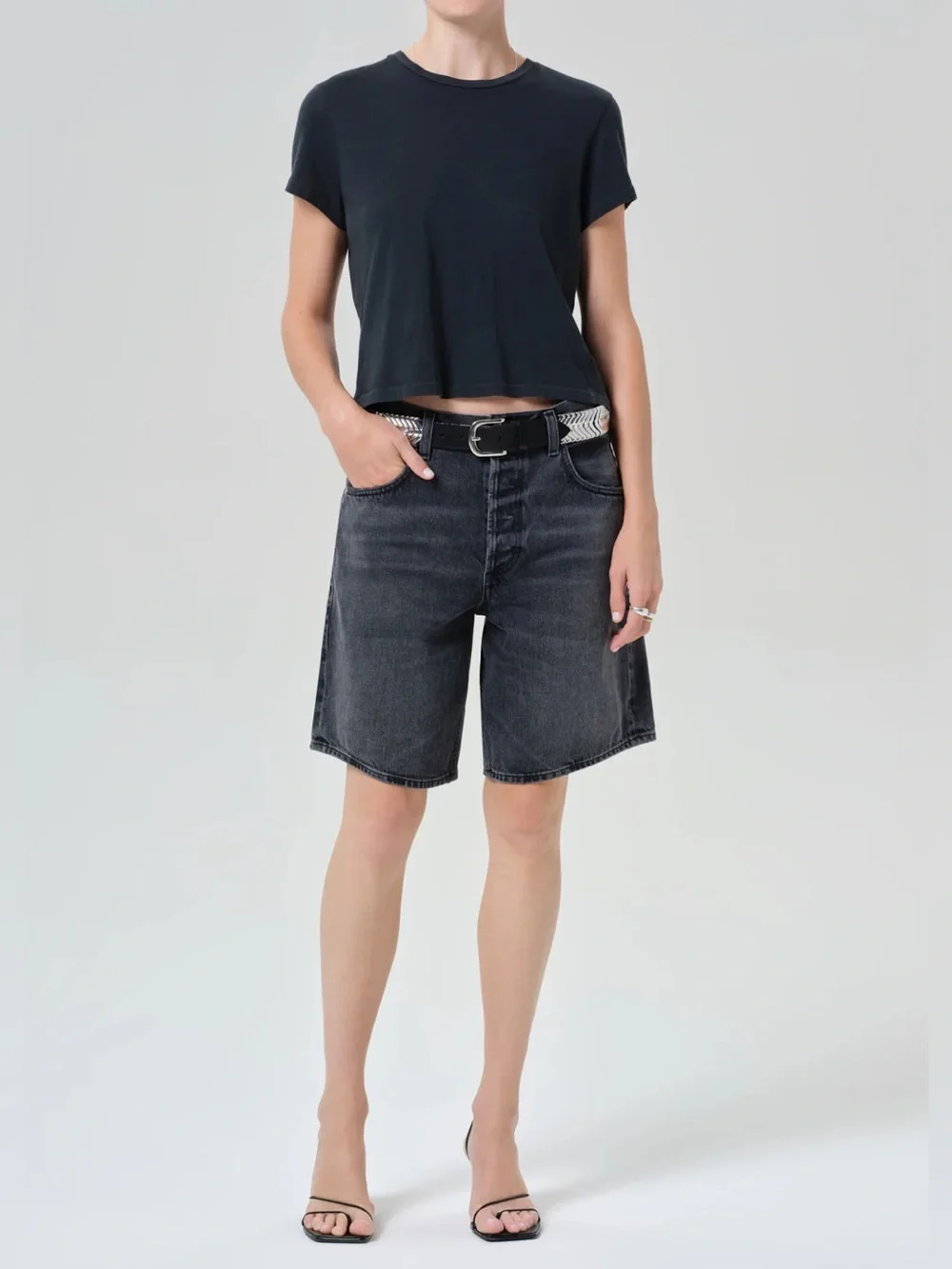 Citizens of Humanity Ayla Jean Shorts Vintage Black size 27 Blokecore Streetwear